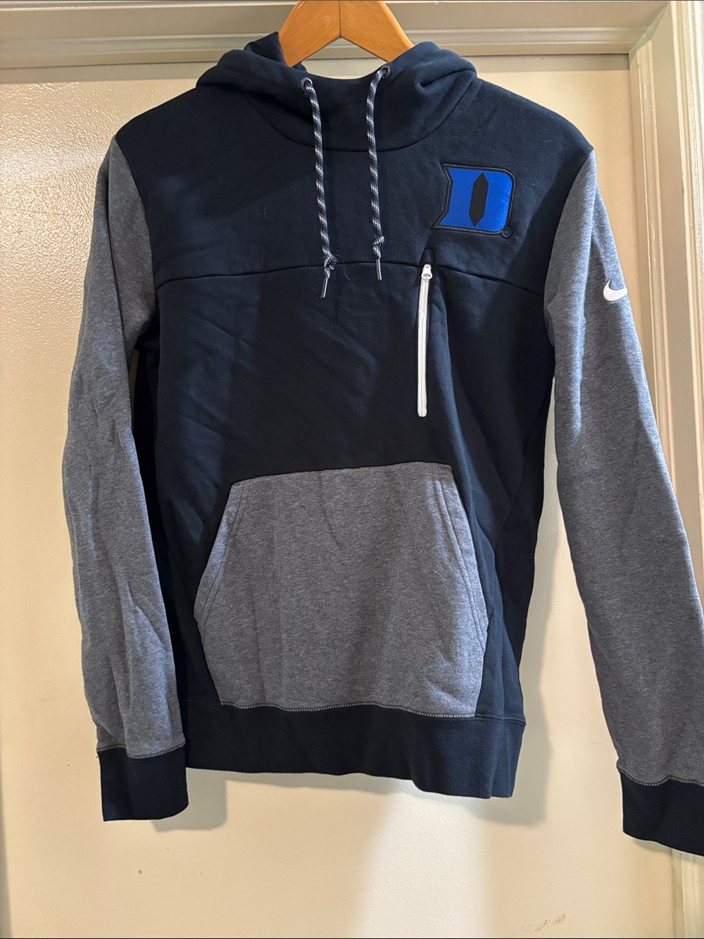 Nike Black and Gray Duke 'D' Pullover Hoodie size M
